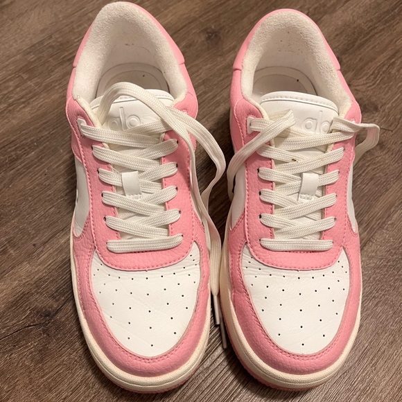 ALO Pink and White Recovery Sneakers 7 worn 2x - Picture 3 of 5